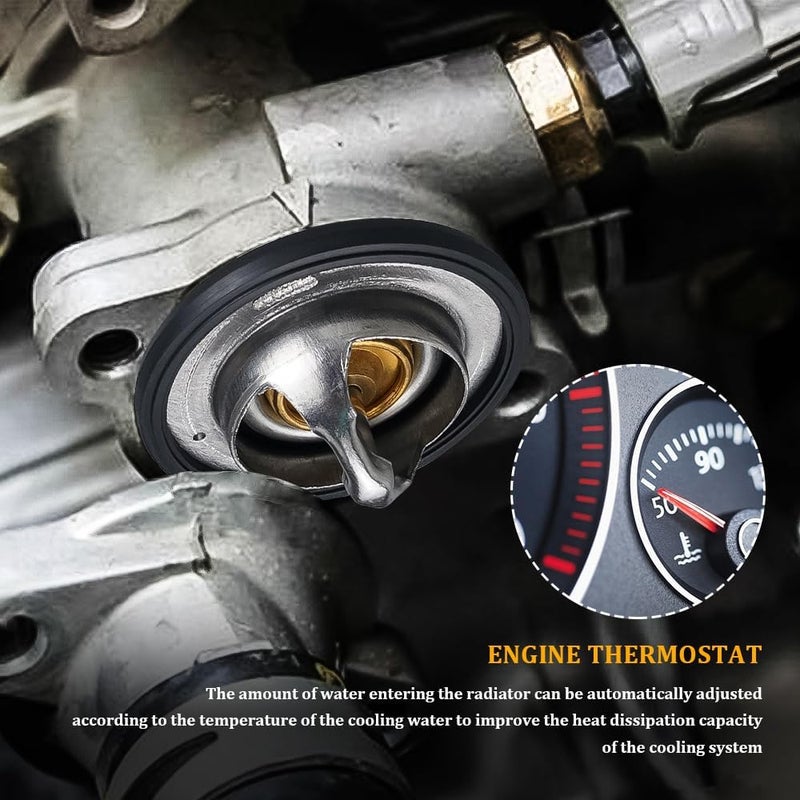 Tecledsn Car Thermostat, High Performance Automotive Replacement Engine Thermostat with Gasket, Auto Engine Coolant Thermostat Compatible with Honda Civic CRV CRZ, Replaces #19301-PAA-306, 19301-PLC-31 - Image 4